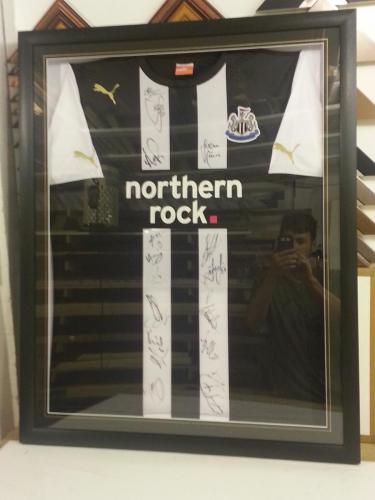 Signed Newcastle United FC Shirt Framed